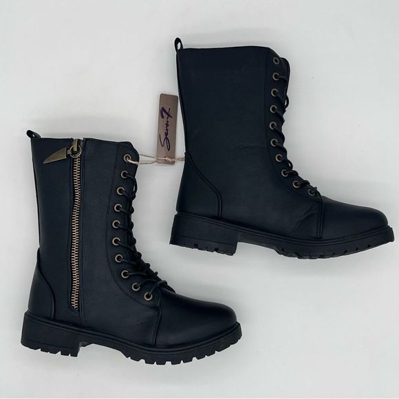 SEVEN 7 Mr. Zipper Women’s Combat Boot Black Size 7 - Picture 4 of 14